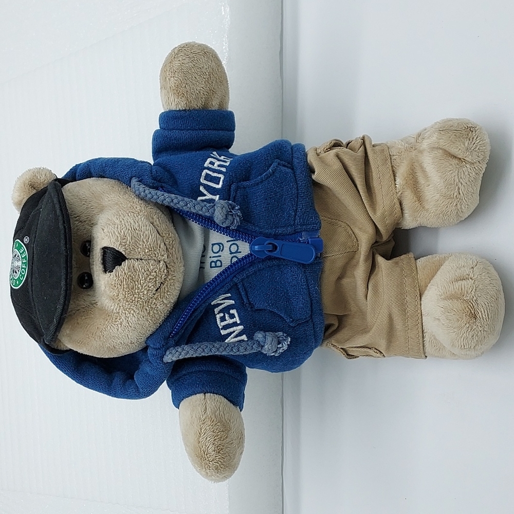 2007 Starbucks Bearista New York Blue Hoodie 10in. Cargo Shorts, Big Apple